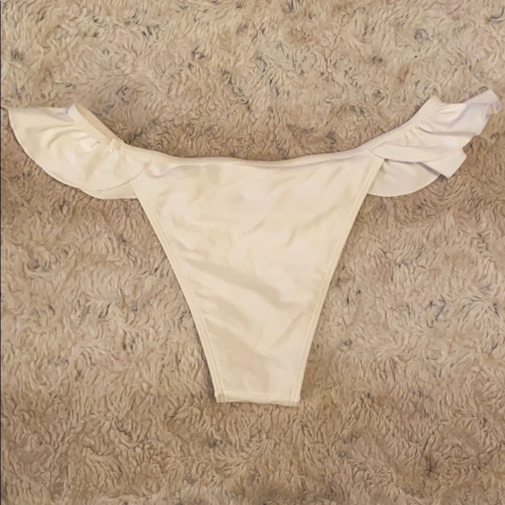White Ruffle Strap Top Bikini - Picture 5 of 5